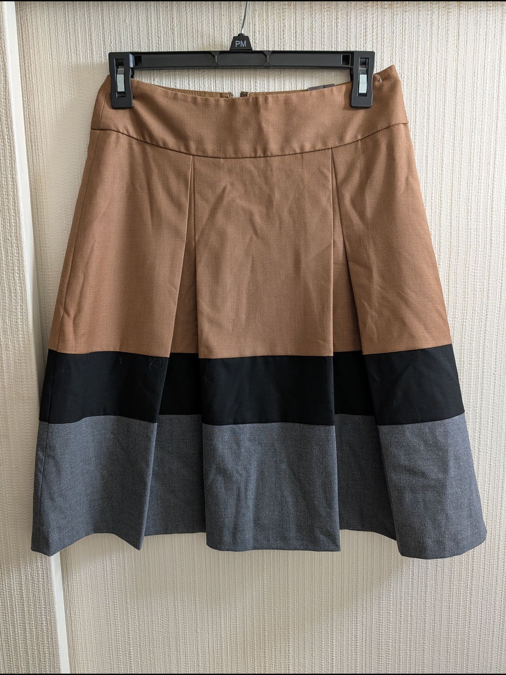 The Limited Brown, Black & Gray Colorblock A-Line Skirt Size XS NWT
